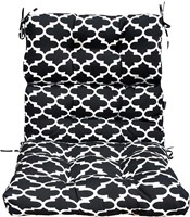 48.8x24.4 High Back Patio Cushion Black/White