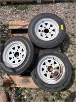 (3) Trailer Tires w/ Steel Rims