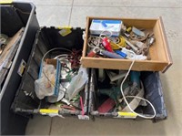 LARGE LOT OF MISC. HARDWARE, TOOL TRAYS &