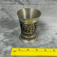 Vintage Frieling Zinn German Pewter Embossed Cup