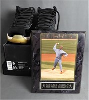 Air Jordan 11 Retro Shoes & Baseball Plaque