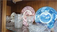 misc. cut crystal and decorative plate lot