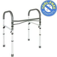 Vaunn Medical Bathroom Toilet Rail  Gray