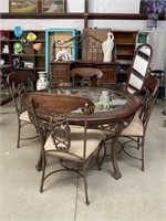 Glass Top Dining Table w/four chairs, nice, solid