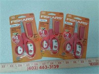 3 new pairs Fiskars kids scissors