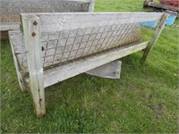 8ft. wooden sheep feeder w/mesh front