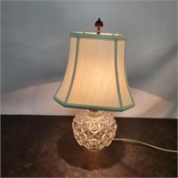 Pressed glass lamp with lighted base, 3 modes
