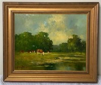 Cattle Grazing by R. Michael Shannon Oil