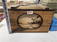 Vintage Mallard Duck Wood Hand Crafted Crate