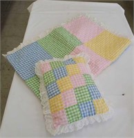 Checkered blanket and pillow