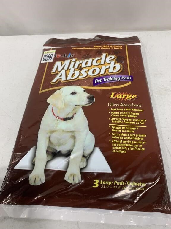 MIRACLE ABSORB PET TRAINING PADS 23 x23IN 3PCS