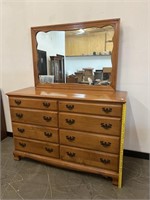 8 Drawer Dresser w/ Mirror Federal Pulls