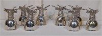 Set of 8  Stag Form Hunting Cups.Silver Plate.
