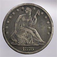 1876-CC Seated Liberty Half Dollar Carson City