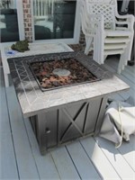 OUTDOOR FIREPLACE W/ COVER AND PROPANE TANK