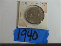 Canadian 1 dollar coin 1969