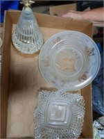Crystal christmas tree, dishes, other items