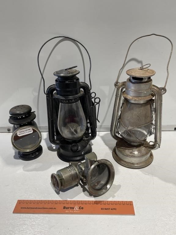 4 x Lamps / Lanterns Inc. Kerosene