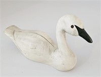 Vintage Handcrafted Wooden Swan Decoy #1