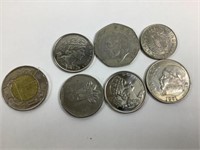 collection pièces de monnaies mexicaines et autres