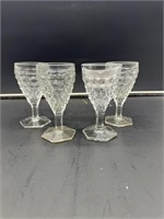 4 American Fostoria 2.5oz wine goblets