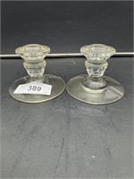 American Fostoria candle holders - pair