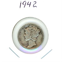 1942 Mercury Silver Dime