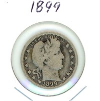 1899 Barber Silver Quarter