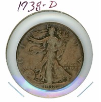 1938-D Walking Liberty Silver Half Dollar