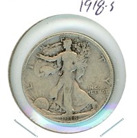 1918-S Walking Liberty Silver Half Dollar