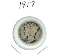 1917 Mercury Silver Dime