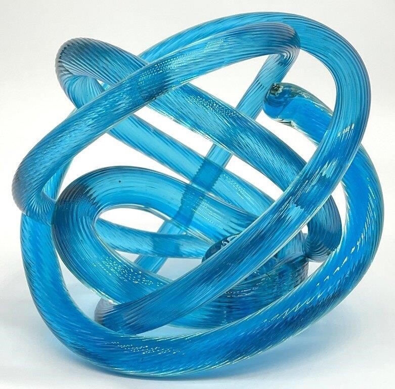 Blue Art Glass Decorative Knot
