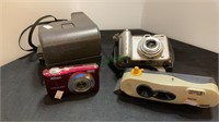 Lot of four cameras - Polaroid Instamatic, Canon