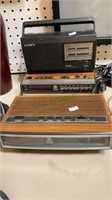 Three vintage electric radios - Sony AM/FM