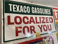 42 x 24 1/2 Texaco gasoline metal display sign