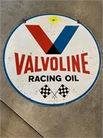 Round 30 inch Valvoline racing sign, double
