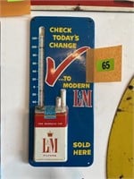 13 1/2 x 6“ L & M cigarette thermometer, metal