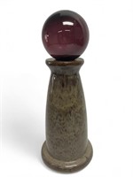 Ceramic Gazing Ball Stand with 5" Glass Ball