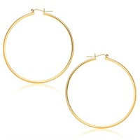 14k Gold Polished Hoop Earrings 45mm