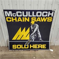 McCulloch Chainsaw Metal Sign 49"L x 47"H