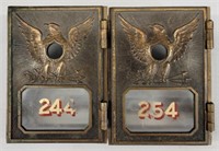 (2) Bronze Pat. 1895 Post Office Box Fronts