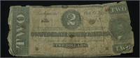 TWO DOLLAR CONFEDERATE NOTE VG