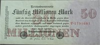 1923 GERMAN 50 MILLION MARKS AU