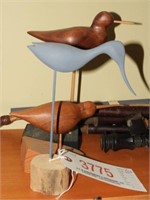 (3) carved shorebird decoys unpainted in