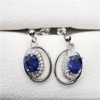 $90 Silver Sapphire(2ct) Earrings