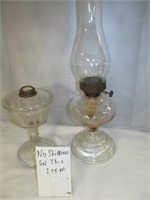 2pc Vintage Glass Hurricane Oil Lamps