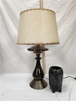 MCM Lamp, Black & White Vase