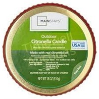 Mainstays Citronella Glass Jar Candle  18 oz