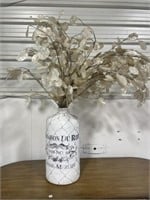 18 "  Ceramic Vase With Faux Dried Flowers
