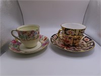 (2) vintage ENGLAND Cup & Saucers marked
